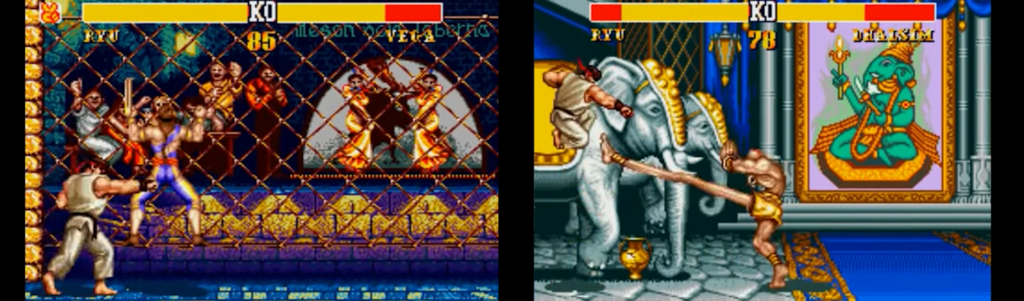 IA tendo dificuldades contra Vega e Dhalsim