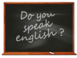 Quadro com a frase: Do you speak english? Comum para brasileiros