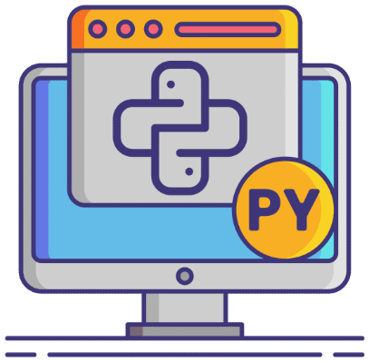 Tela de computador com logo Python