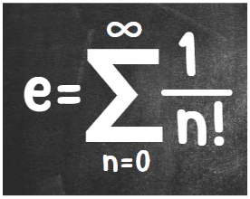 O número de Euler é igual ao somatório de 1/n!, no qual n varia de 0 até o infinito
